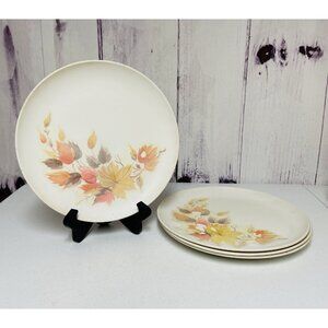 4 Vintage 1970s Stetson Melamine Dinner Plates 9 Inch Retro Fall Autumn Lot